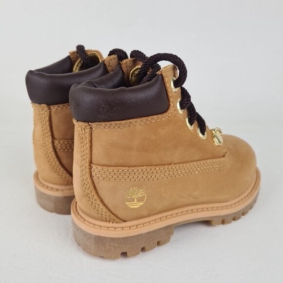Timberland 6In Premium TODDLER Boots Outdoors Wheat Gold Leather Size 4C - Picture 8 of 10